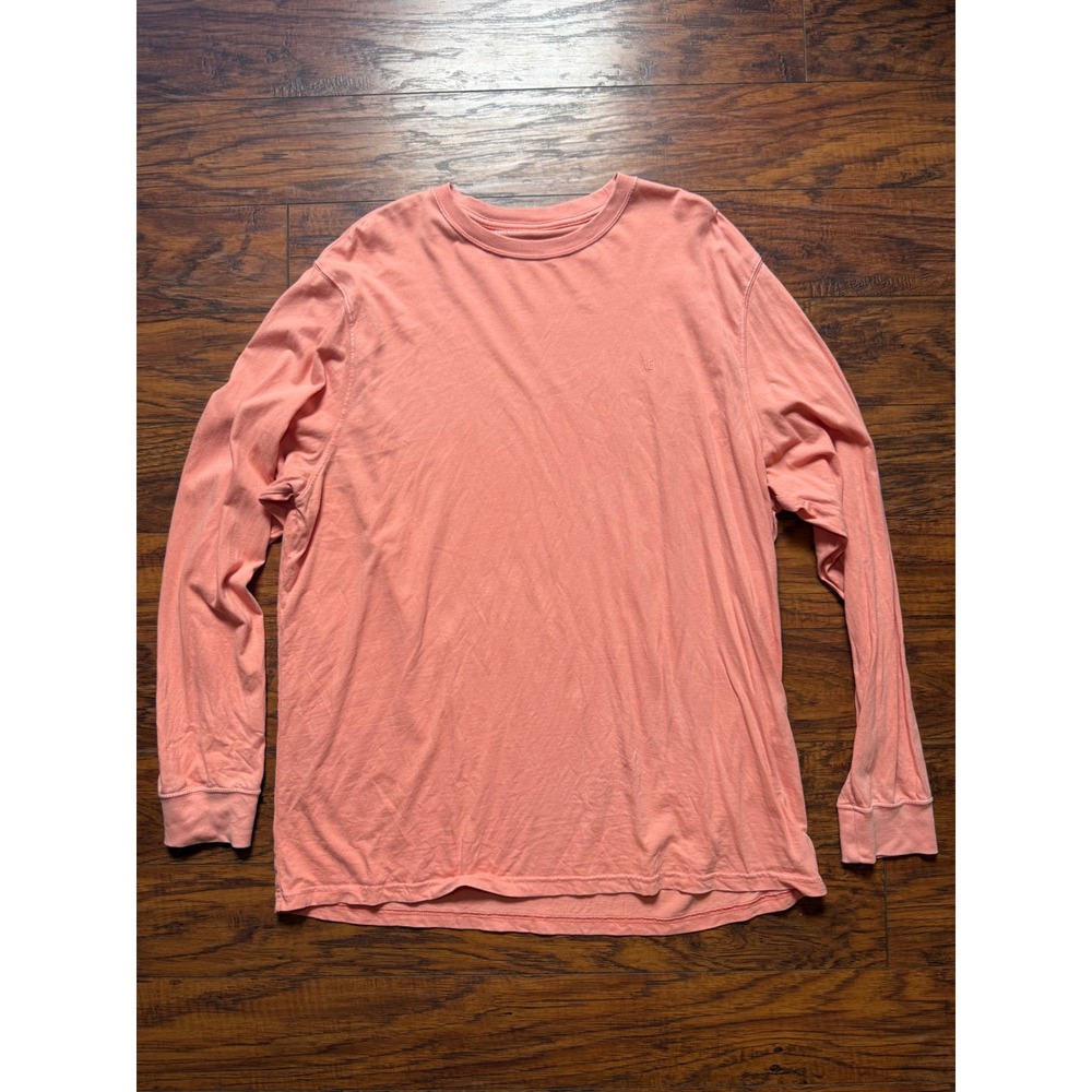 American Eagle Mens XXL Long Sleeve T-Shirt Coral Pink Standard Fit Crewneck AE